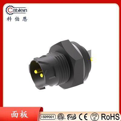P12 Πίσω αρσενικό καρφί IP67 Αδιάβροχο πίνακα Mount Connector Threaded συγκολλημένη 3 4-Core Socket για την ενέργεια και την αυτοκινητοβιομηχανία
